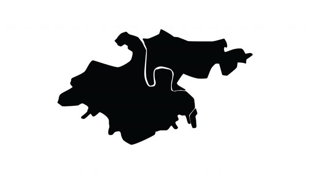 Animation that creates a map of San Sebastian in Spain