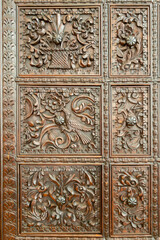 Carved wood hand craft cabinet