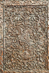 Carved wood hand craft cabinet