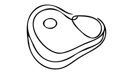 Steak continuous line drawing. One line art of veal, pork, beef, veal, meat on the bone