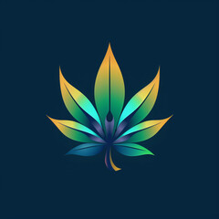 Marijuana Cannabis Leaf Symbol Logo Illustration, Generative AI