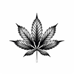 Marijuana Cannabis Leaf Symbol Logo Illustration, Generative AI