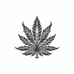 Obraz premium Marijuana Cannabis Leaf Symbol Logo Illustration, Generative AI