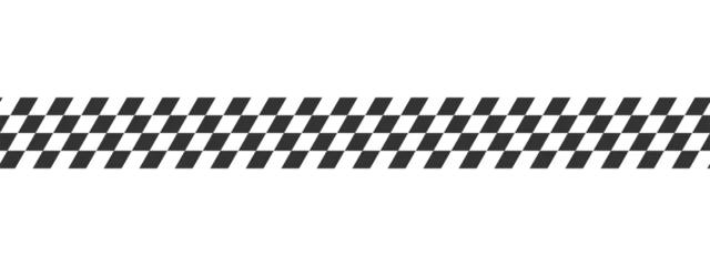 Foto op Canvas Ribbon with race flag or checkerboard pattern in diagonal arrangement. Chess game or rally sport car competition background. Slanted black and white checkered texture © Andrii