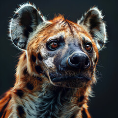 close up of a hyena 