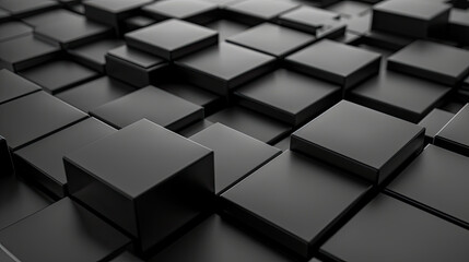 Grey Glossy Cubes Neatly Aligned To Create An Innovative Display. Innovative Display: Neatly Aligned Grey Glossy Cubes. Grey Glossy Cubes: Innovative Alignment. - obrazy, fototapety, plakaty