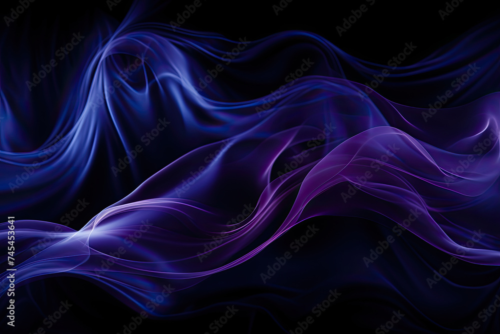 Sticker Swirling wavy lines in shades of blue and purple create a mesmerizing and otherworldly backdrop