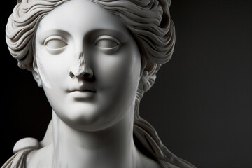 a statue of a woman with beautifully sculpted features reflecting masterful classical art - 745453610