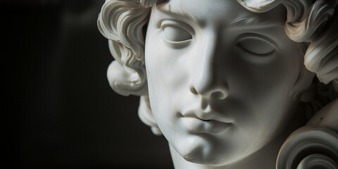a marble sculpture with beautifully sculpted features reflecting masterful classical art - 745453675