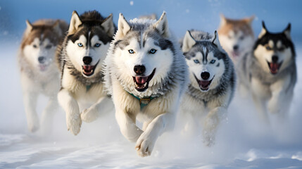 Huskies in Motion: A Dynamic Display of Power, Grace, and Teamwork Across a Wilderness of White
