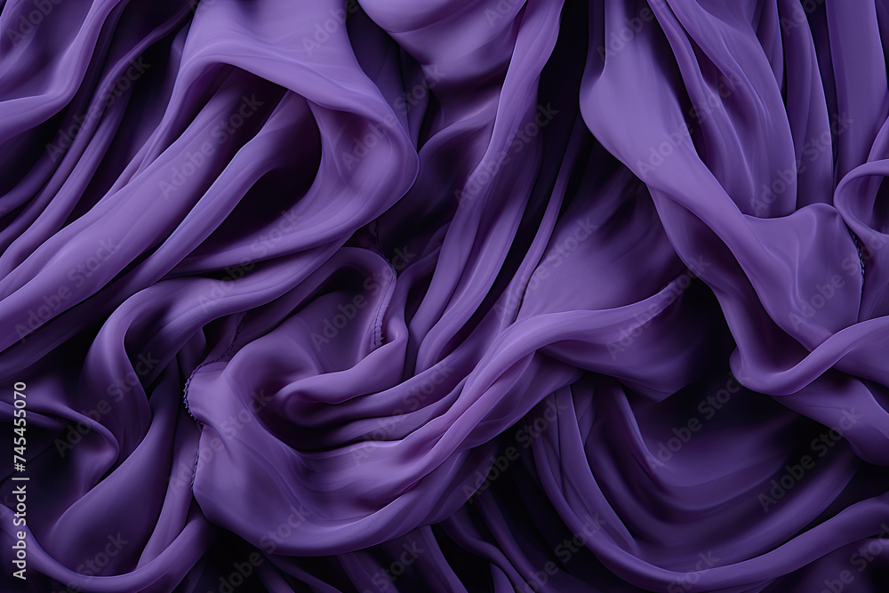 Poster a detailed close up of a rich purple fabric, revealing intricate weaving and fine textures creating 