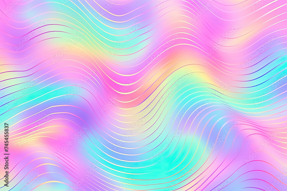 Poster A vibrant background filled with dynamic wavy lines in an array of colors, creating a mesmerizing and artistic visual display