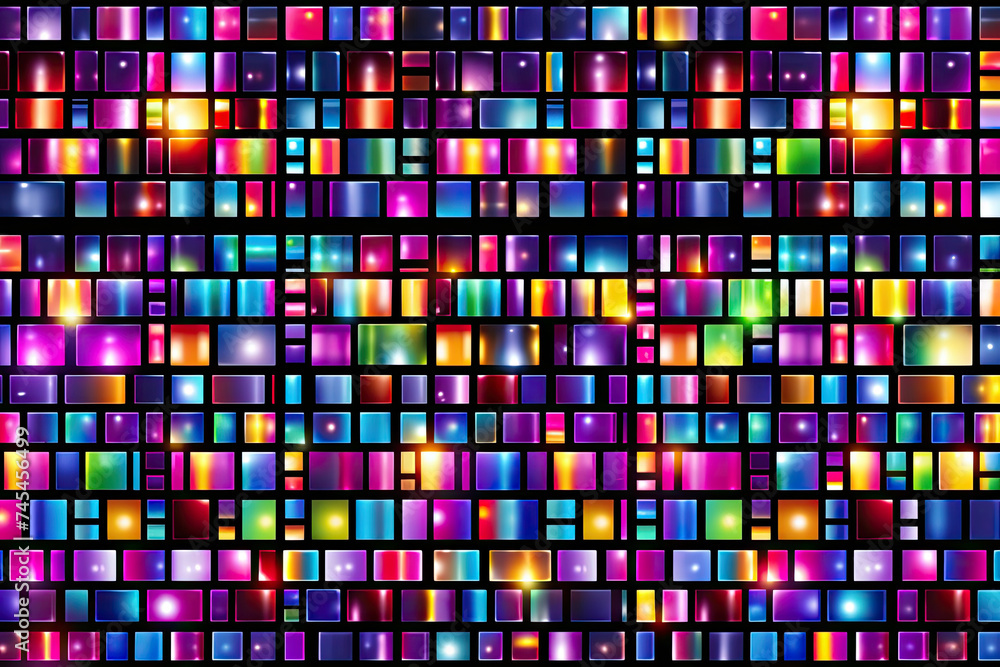 Aufkleber Array of vibrant squares in different colors creating a dynamic and eye-catching backdrop
