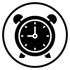 alarm clock glyph icon