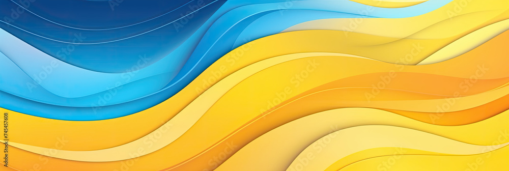 Poster a swirling blend of blue and yellow creates a mesmerizing abstract background resembling ocean waves