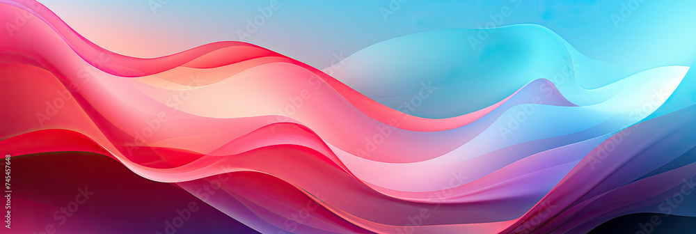 Poster featuring wavy shapes that swirl and dance across the canvas