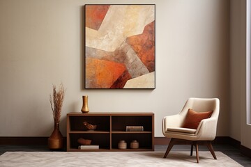 Stucco Warm Tones: Abstract Art Wall Inspirations in Modern Style