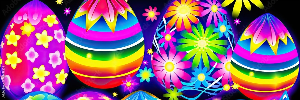 Aufkleber a gathering of brilliantly colored easter eggs, each uniquely patterned and adorned, creating a chee