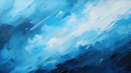 Abstract Blue Background. Watercolor Oil Painting Style Free Brushwork with Grunge Texture Wallpaper