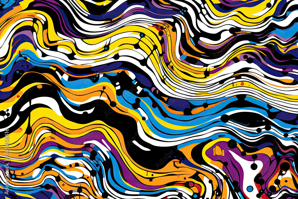 Aufkleber A vibrant and dynamic pattern featuring a multitude of different colors arranged in an intricate and mesmerizing design