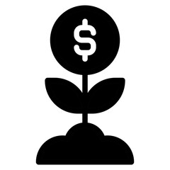 Growth dollar plant icon 