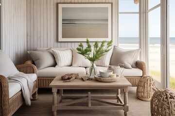 Beachfront Coastal Farmhouse: Lounge in Natural Cottage Style
