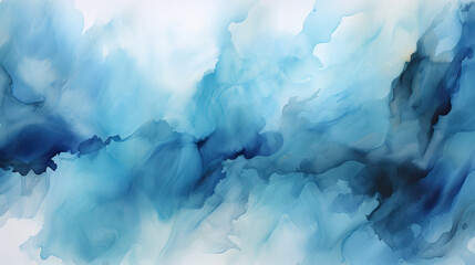 Abstract Colorful Background. Hand-Painted Blue Sky Watercolor. Cloudy Blue Sky Background for Banner, Landscape, Landscape, and Seascape Painting.
