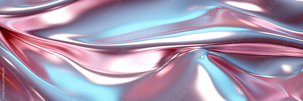 Poster vibrant neon pink blue fabric, showcasing intricate patterns and textures in a mesmerizing display o
