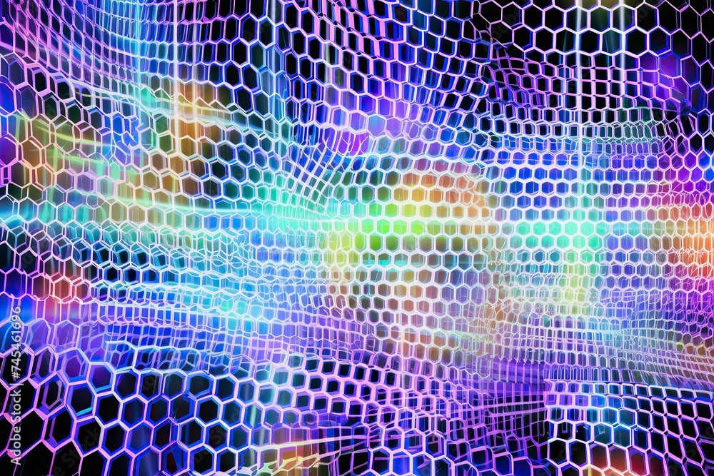 Leinwandbilder A mesmerizing pattern of vibrant colors against a dark black background, creating a stunning contrast and visual impact