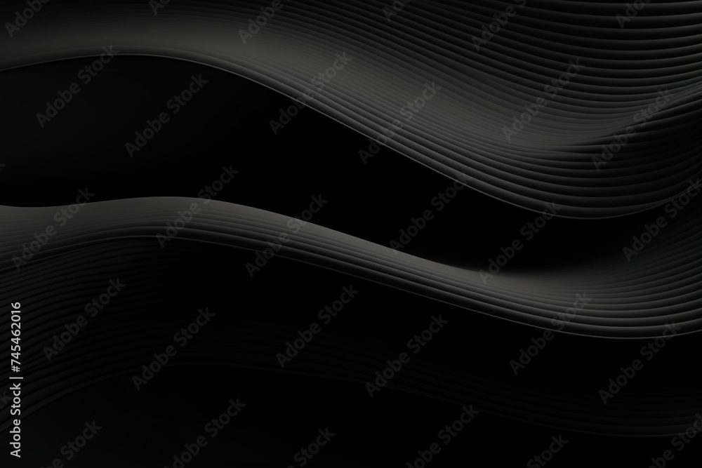 Poster monochrome modern design: abstract black background with wavy lines and premium stripe texture for b