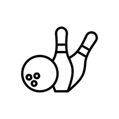 Bowling icon vector. bowling ball and pin icon. bowling pins