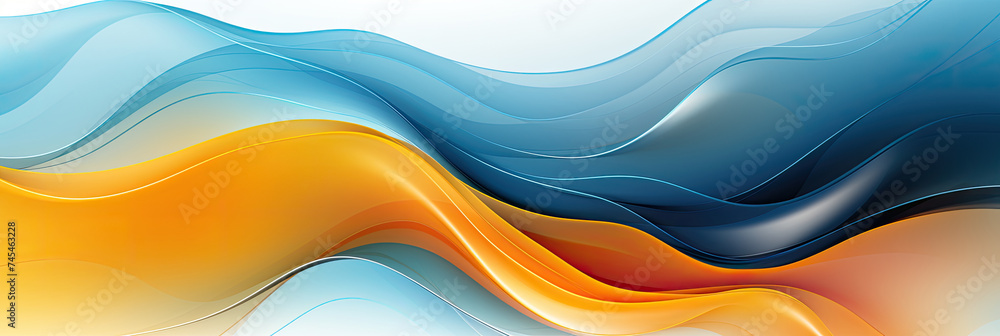 Poster swirling waves of blue yellow create an abstract and mesmerizing background, evoking a sense of move
