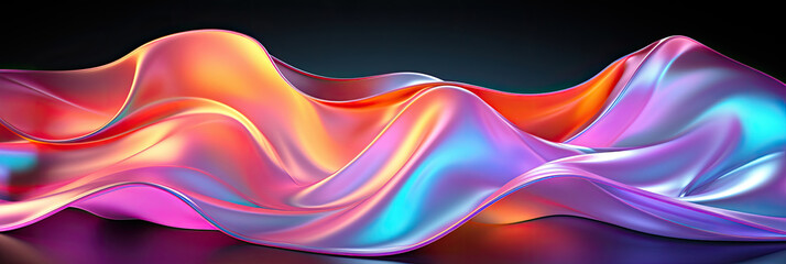 A dynamic display of colorful wavy lines that create an abstract and lively background