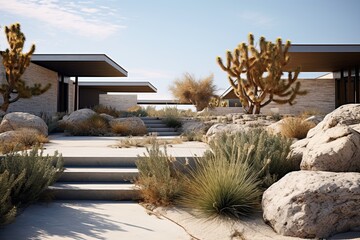 Minimalist Desert Landscape Designs: Artful Plants, Stone Accents, and Vast Open Vistas