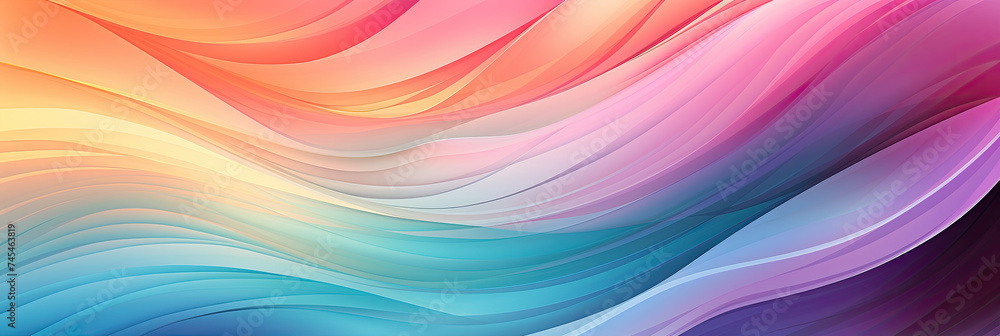 Poster mesmerizing wavy lines in various hues creating a hypnotic and dynamic pattern