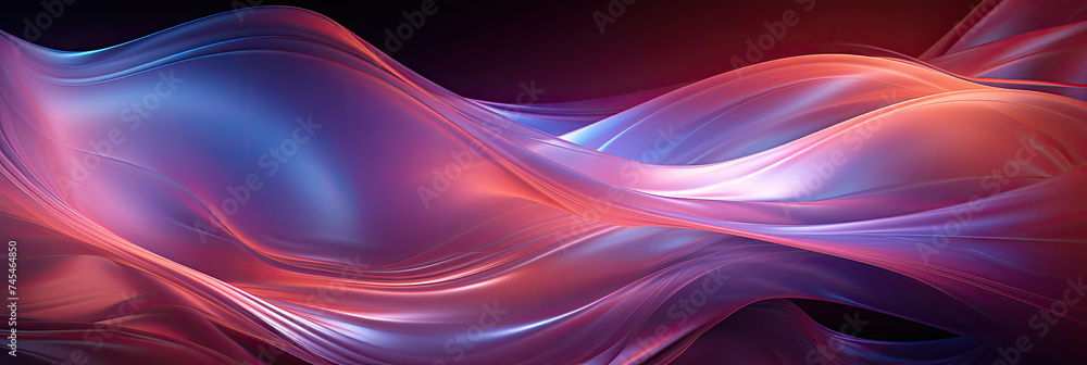 Poster Vibrant abstract waves in pastel gradient colors, creating a smooth, flowing, and dynamic background.