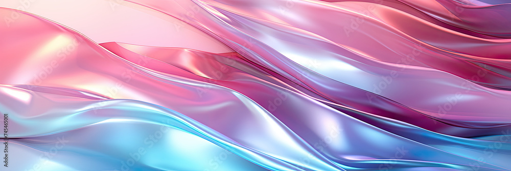 Leinwandbilder vibrant abstract waves in pastel gradient colors, creating a smooth, flowing, and dynamic background