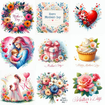 Mothers day clipart illustrations
