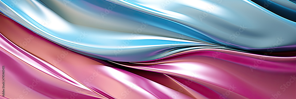 Poster vibrant pink and soothing blue fabric, showcasing intricate patterns and textures in a mesmerizing b