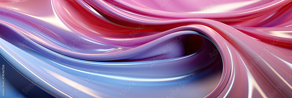 Poster ibrant pink ad blue background, showcasing a harmonious blend of soft colors creating a dreamy and e