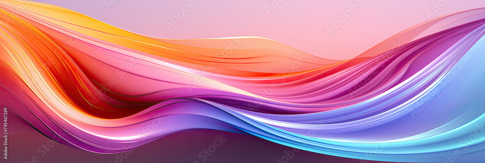 Poster An abstract background filled with a vibrant array of colors, featuring wavy lines that intertwine and dance across the canvas