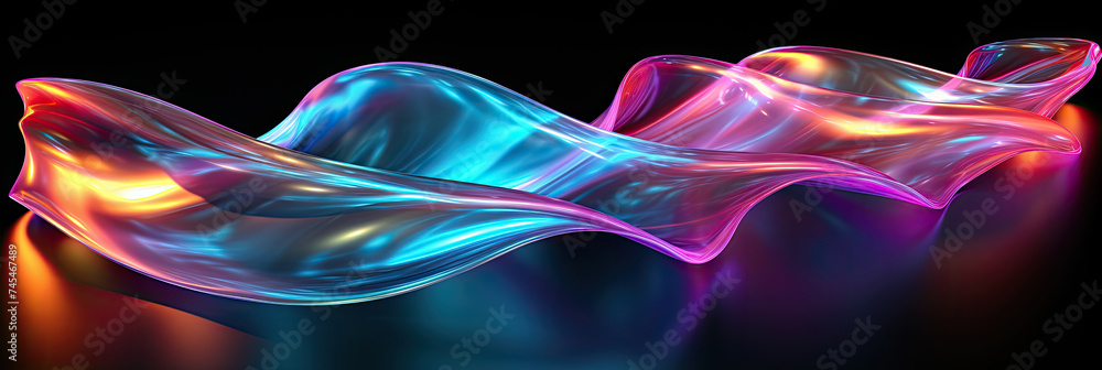 Poster shimmering objects adorned with gleaming reflections are displayed on a table, capturing the viewers attention