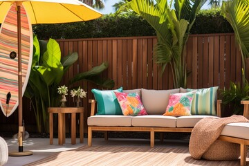 Sunkissed Tropical Resort-Inspired Patio: Beach Ball Decor & Surfboard Racks Ultimate Guide