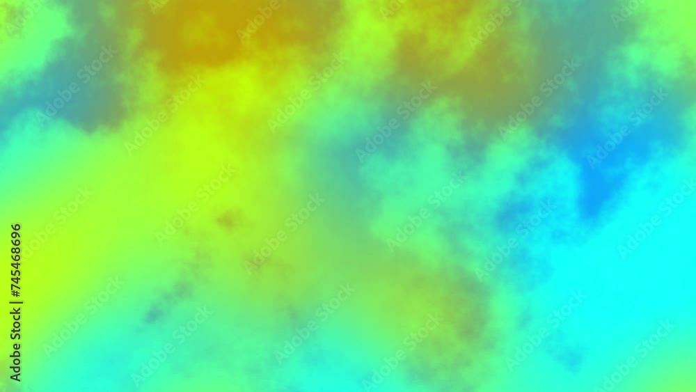 Leinwandbilder Seamless abstract psychedelic wavy background for loop playback. 4k video. Cloudy nebula background. Natural retro colors.