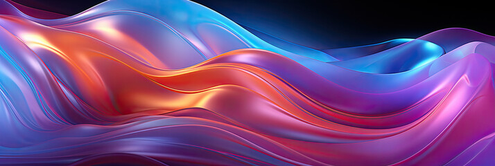 Fototapeta premium A mesmerizing computer generated wave dances gracefully, its crest forming a delicate arch as it prepares to crash onto the shore