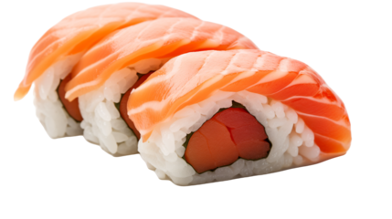 Salmon Sushi Rolls, Freshly Made with Delicate Rice and Vibrant Salmon