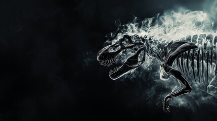 Tyrannosaurus Skeleton in Black Haze