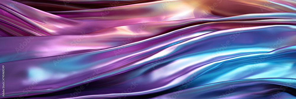 Poster a close up capturing the intricate weave of a purple and blue fabric, showcasing the rich colors and