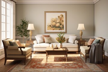 Neutral Palettes & Textured Rugs: Warmth in Modern Colonial Living Room Designs