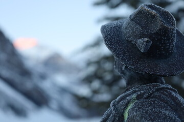 statue in winter